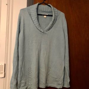 Coldwater Creek blue shawl collar sweater
